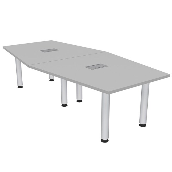 45 in W, 96 in L, 29 in H, Engineered Wood Top, Grey